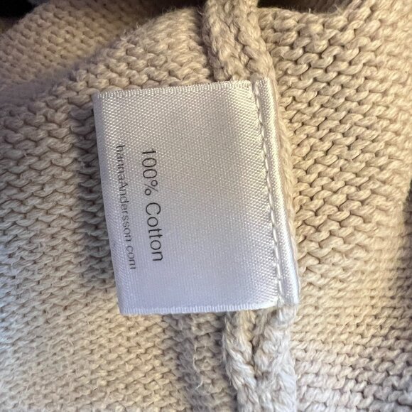 Hanna Andersson Cotton Knit Cardigan – Oatmeal & Pink Trim – 4–6Y - Picture 5 of 5